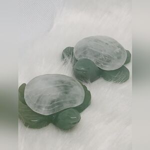 Crystal Turtle – Green Aventurine with Clear Quartz Shell 🐢